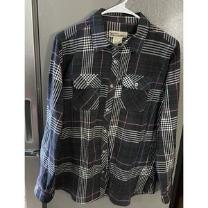 Vintage Safari Adventures Women's Large Long Sleeve Shirt Button Top Flannel EUC